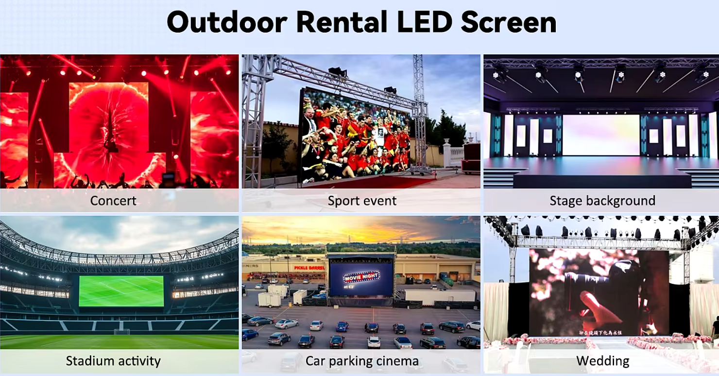 Outdoor rental LED screen applications